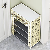 简易鞋 架子家用门口多层带防尘罩出租房用室内好看遮挡帘新款 2024