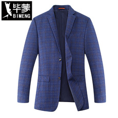 Пиджак, Костюм 毕蒙秋冬潮牌大码男装加肥加大西装拼接大号休闲西服胖子肥佬外套 Bimon