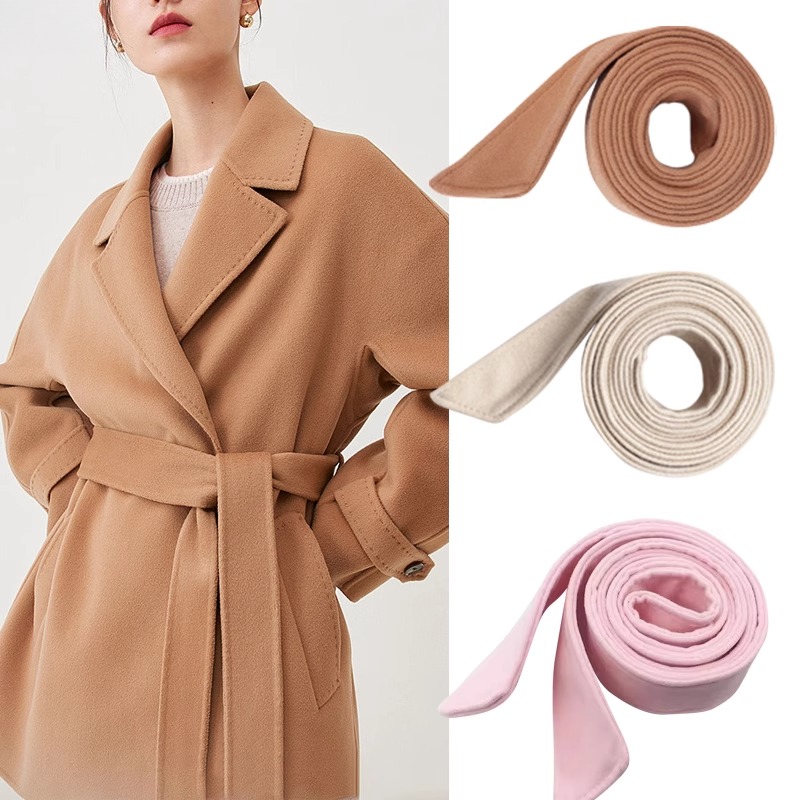 纯黑毛呢绑带双面绒羊绒腰带卡其色风衣腰带睡衣男女大衣飘带冬季
