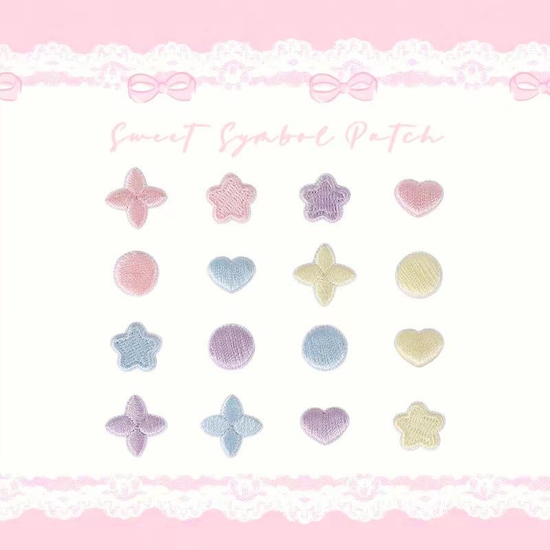 衣服装饰配件羽绒服包刺绣小号补丁贴爱心五角星手账DIY自粘布贴