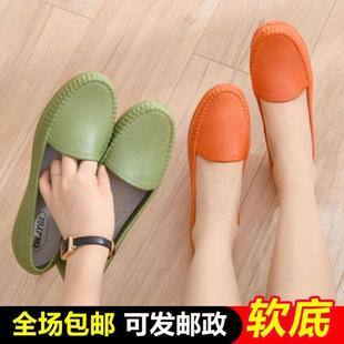 外穿韩版 浅口低帮雨靴舒适平底女妈妈豆豆雨鞋 女防水防滑水鞋 雨鞋