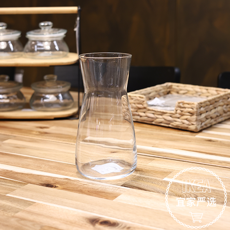 宜家卡拉夫水杯餐用水瓶水培花瓶透明玻璃水壶醒酒壶