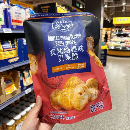 奥乐齐 ALDI Delight  炙烤培根味贝果脆  120g  零食代购