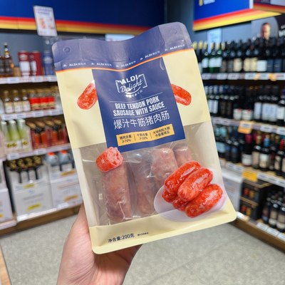 奥乐齐 ALDI Delight 爆汁牛筋猪肉肠  200g 超市零食代购