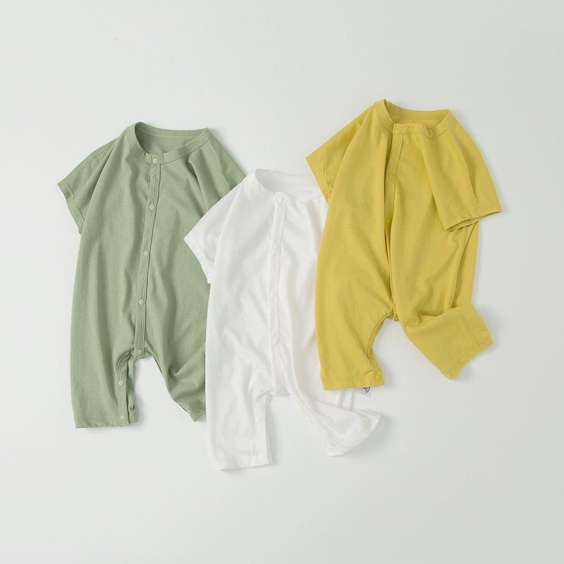 纯棉婴儿连体衣夏季九分裤睡衣