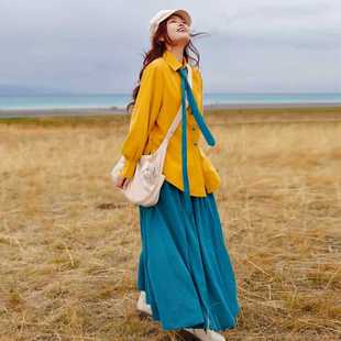 【董艺旅行穿搭】万水千山·半身裙秋冬新款百搭大摆裙旅行拍照