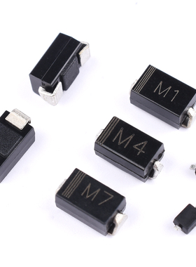 整流二极管1N4007 IN4004 1N4001贴片SMA封装 丝印T7 M7 M4 M1