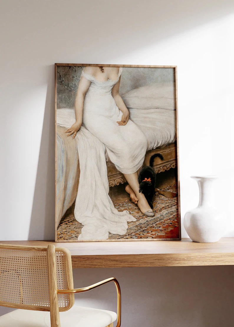 装饰画有框画挂画壁画古典欧式油画效果复古卧室书房花卉人物图片