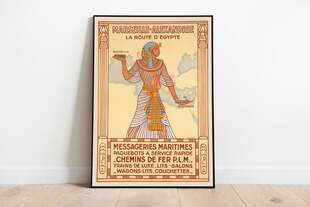 装饰画有框画怀旧复古海报阿拉伯非洲金字塔法老狮身人面像埃及