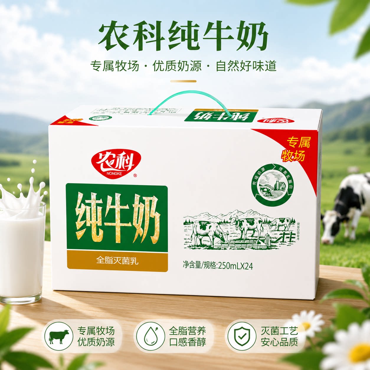 农科纯牛奶优质奶源健康早餐牛奶