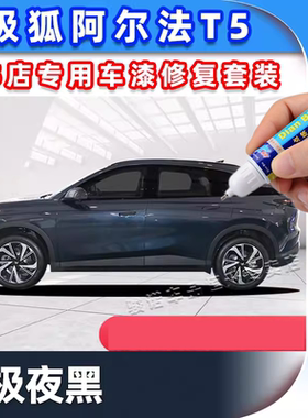 专用2024款极狐阿尔法T5补漆笔自喷漆海岩灰极夜黑色白色车漆修复