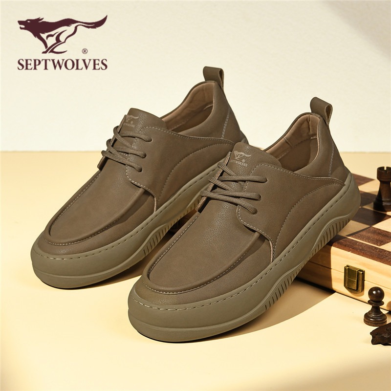 七匹狼舒适软底软面休闲真皮皮鞋