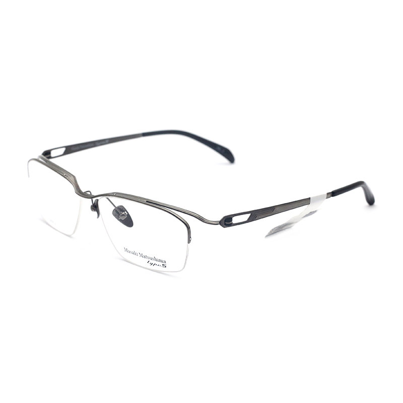 日本Masak松岛正树眼镜架半框纯钛时尚眼镜框男近视眼镜MFT-5029