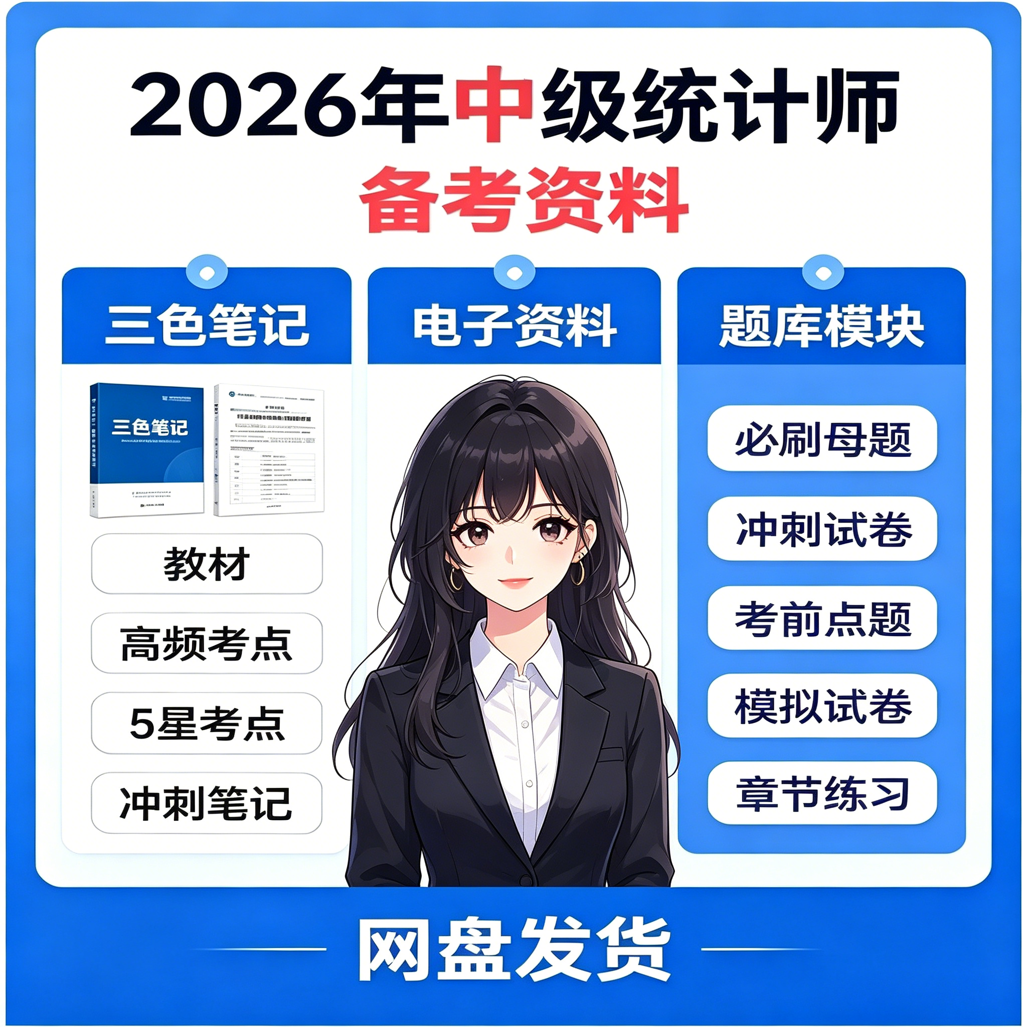 2026中级统计师三色笔记章节母题冲刺模拟全套备考资料