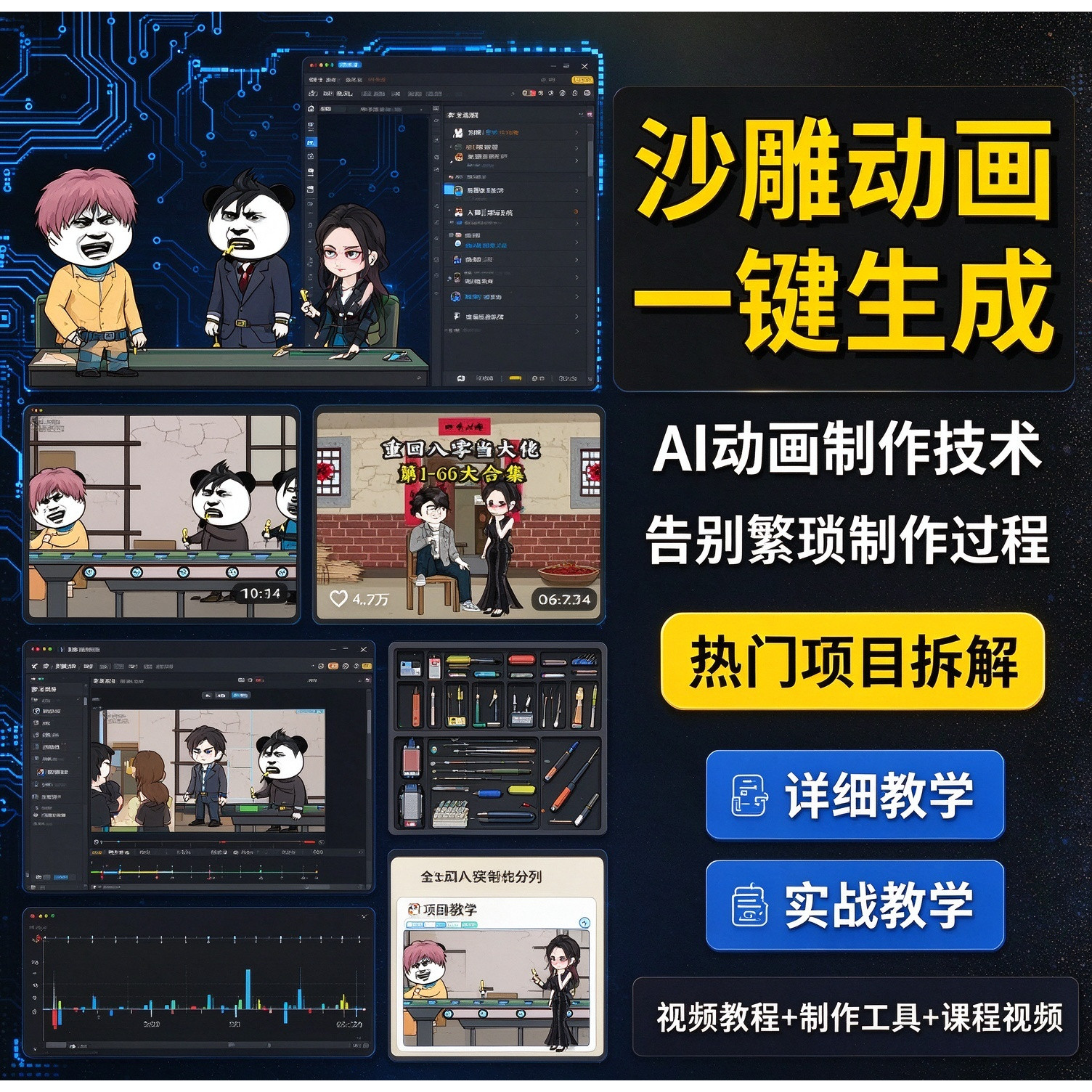 AI做短视频沙雕动画教程一键生成软件工具AI短视频生成与制作副业