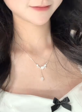 S925纯银莫离茉莉花项链女轻奢小众高级母亲节520礼物送妈妈女友