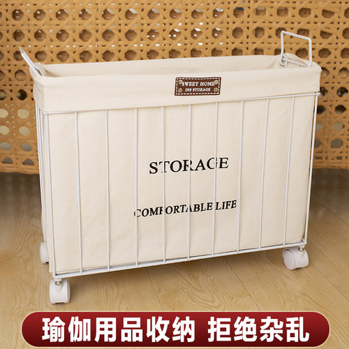 瑜伽垫收纳筐家用带轮健身收纳架