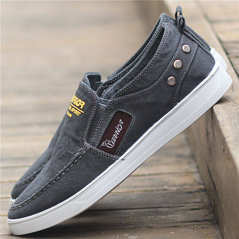 回力帆布鞋男透气板鞋男平底官方官网一脚蹬懒人低帮休闲鞋