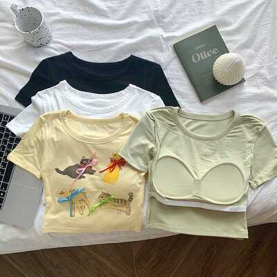 甜美立体绑带卡通印花蝴蝶结猫咪