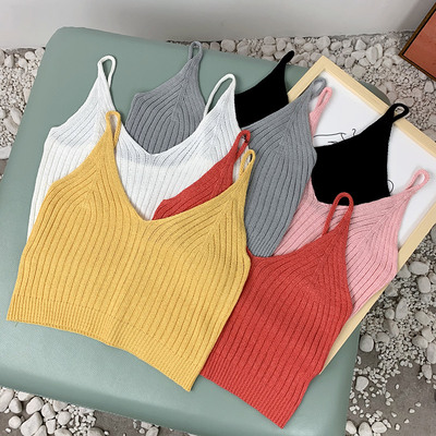 小众风网红露肩短款漂亮吊带背心