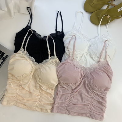 黑色吊带小背心女夏季蕾丝