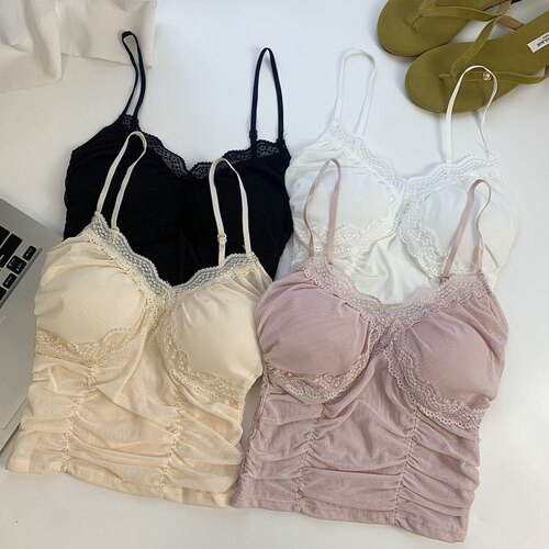 黑色吊带小背心女夏季蕾丝