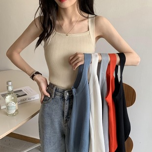 黑色法式针织吊带背心女春季新款设计感小众内搭打底春装上衣外穿