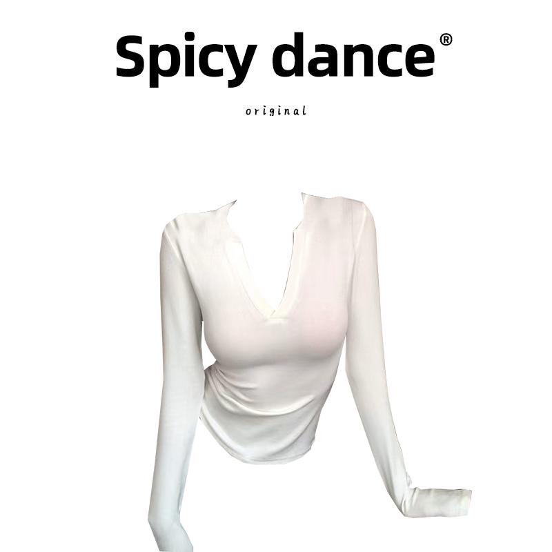 小性感半开领长袖T恤2025夏季