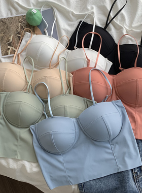 夏季新款美背吊带背心网红外穿甜辣性感冰丝无袖打底内搭小上衣女