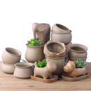 老桩 包邮 粗陶素烧透气新款 DIY手绘盆栽清新简约多肉植物陶瓷花盆