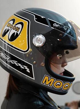 中国台湾gallop TRACK SAFETY全盔镜片mooneyes头盔镜片灰色