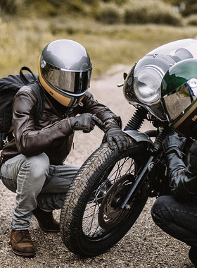 葡萄牙制造原装X NEXX X.G100R复古头盔电镀银 深灰黑色 黄色镜片