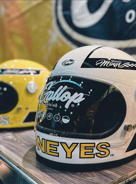 台湾Gallop mooneyes联名限量复古机车全盔凯旋男女款大眼睛头盔