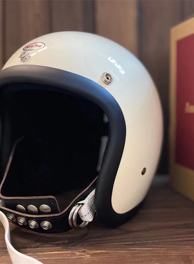 bornfree3/4半盔哈雷凯旋幼兽巡航机车男女款复古头盔500TX小盔体