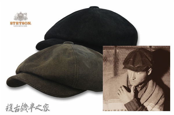 STETSON男款复古做旧报童鸭舌帽