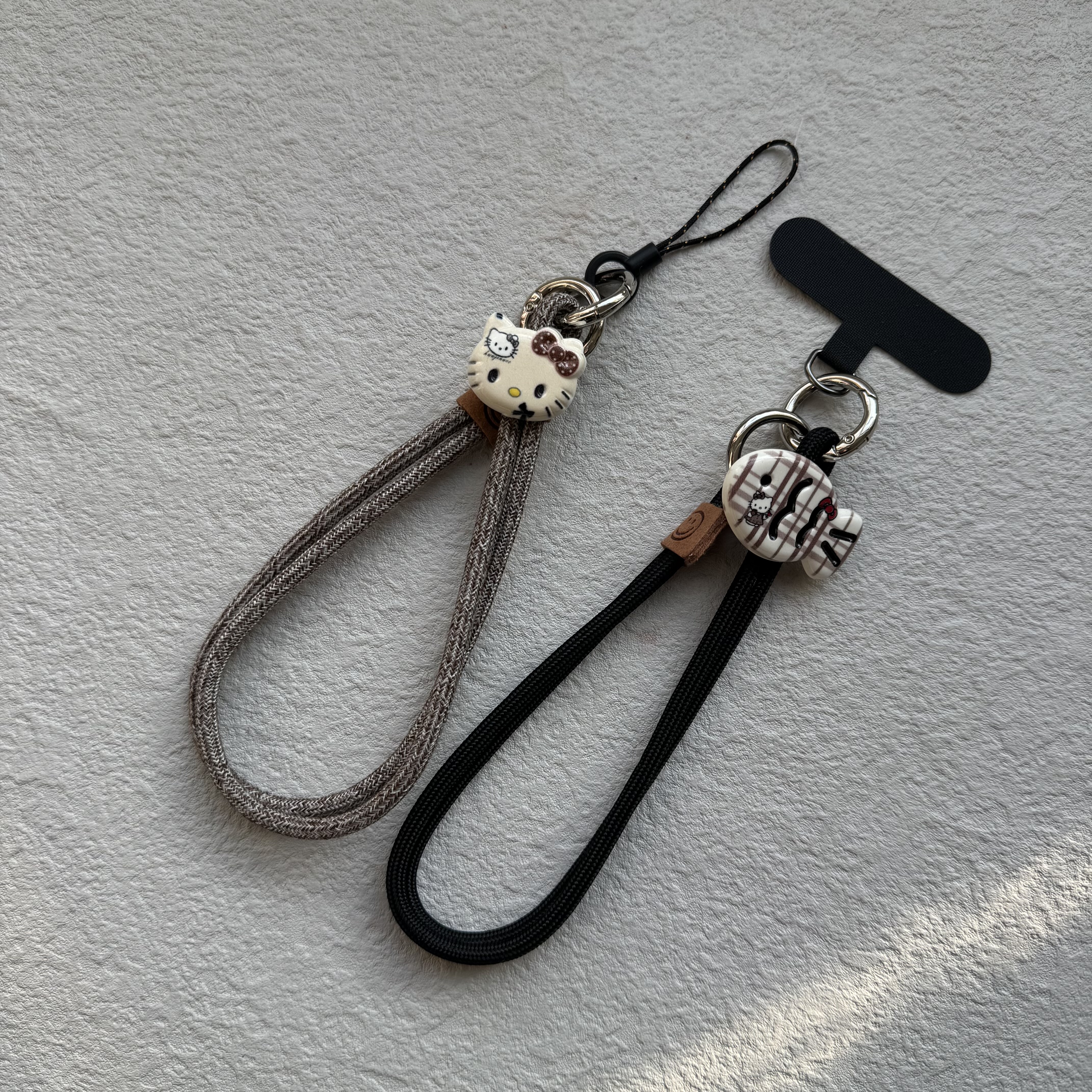 图案款蝴蝶结猫咪小鱼手机壳垫片挂件钥匙相机包包ccd挂饰手腕绳