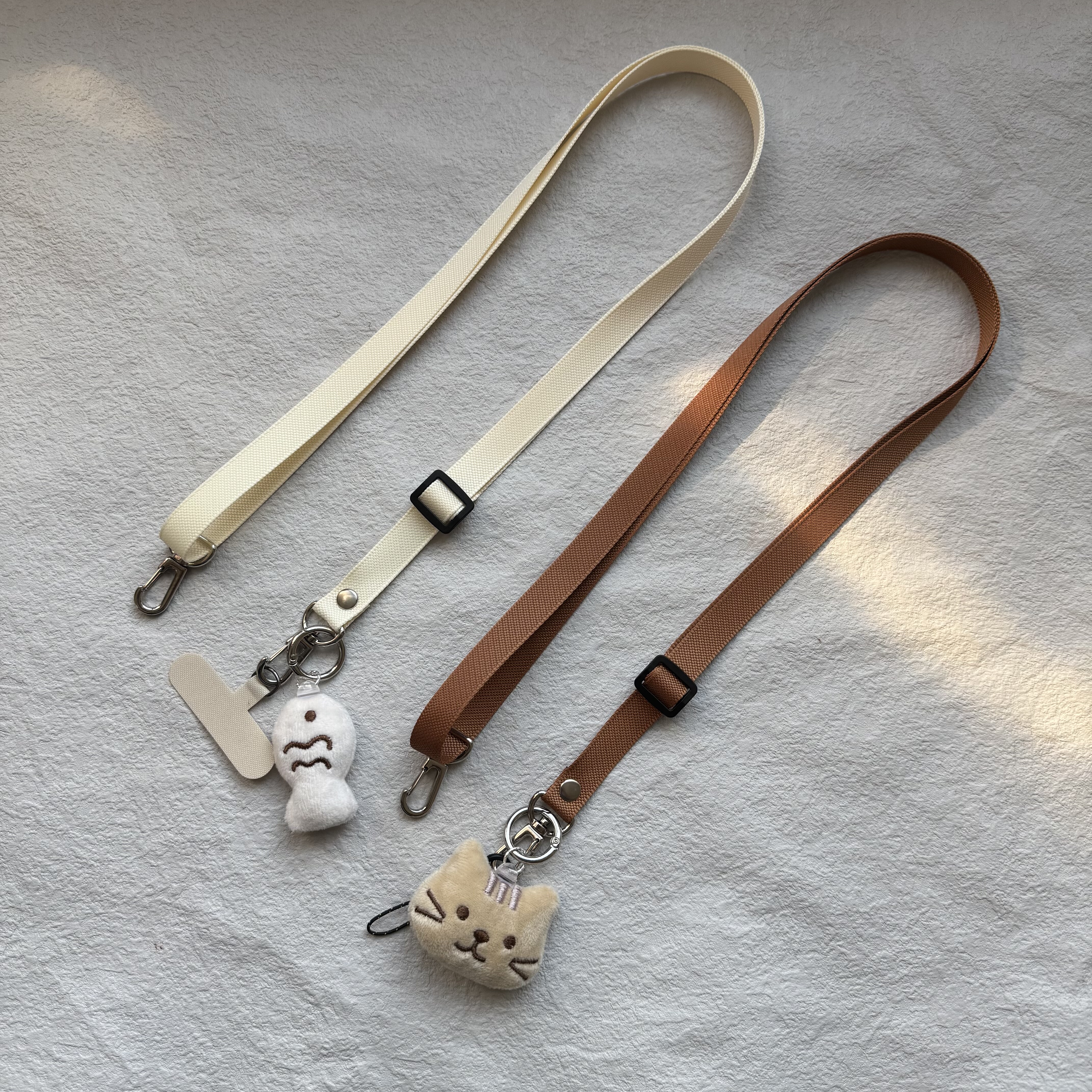 可拆卸小鱼猫咪挂件斜挎手机背带加长可调节挂脖绳相机双钩伸缩绳