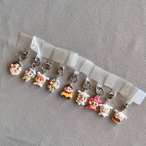 个性创意蜡笔小新可爱小狗手机壳垫片挂件指环扣吊坠耳机包包挂饰