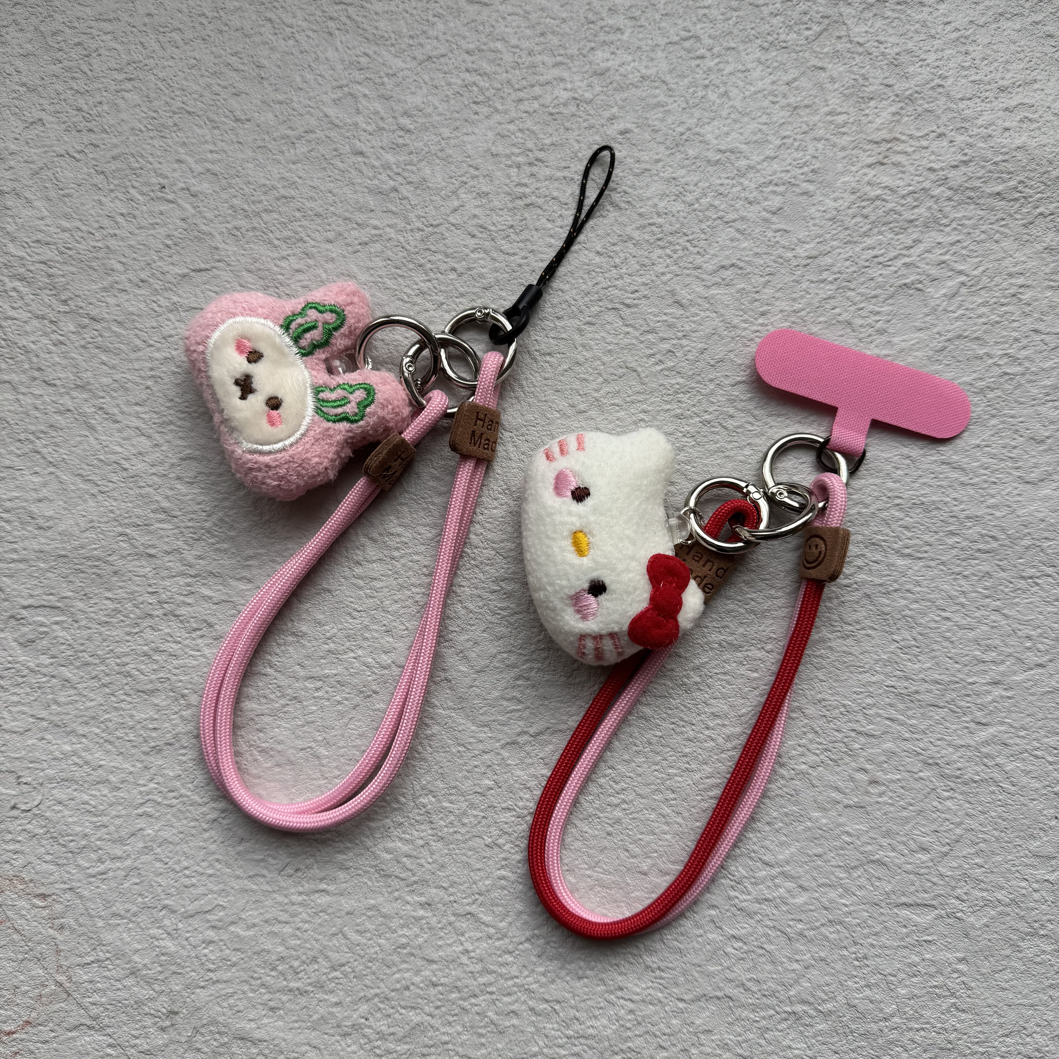 少女心毛绒小兔kt猫手机壳挂绳手腕绳相机钥匙扣挂件挂链挂饰挂链