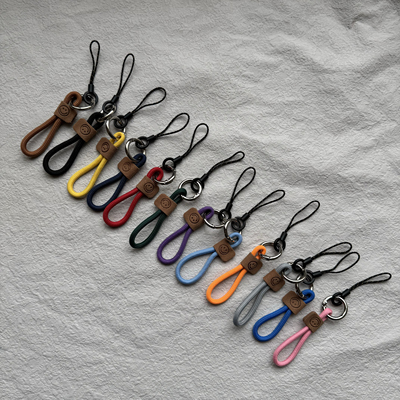 简约纯色布艺笑脸手机壳指环扣手指绳钥匙扣相机挂件防丢绳挂饰潮