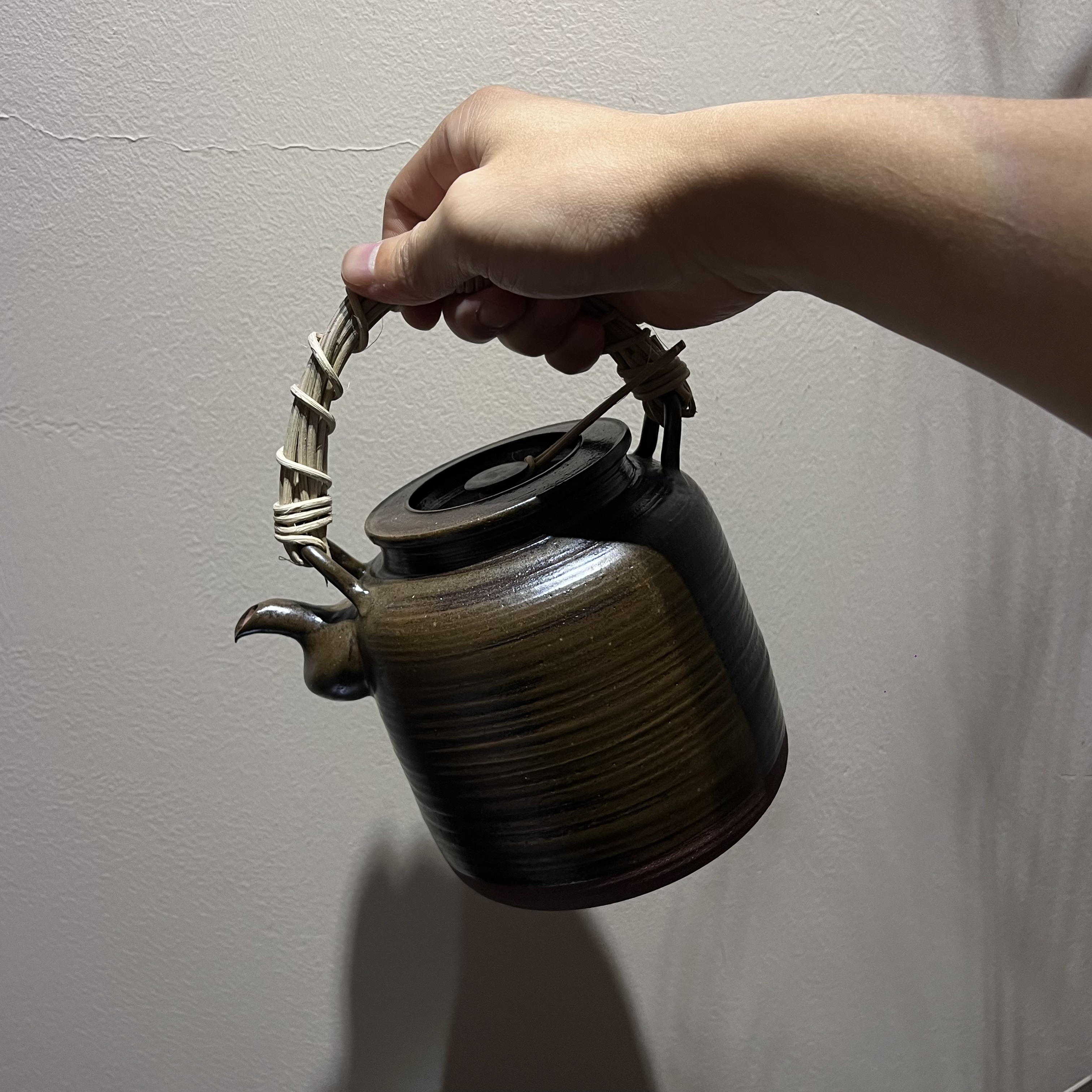 龙窑仿柴烧陶罐提梁壶·1.4升 高工林于凯制潮州砂铫煮水壶