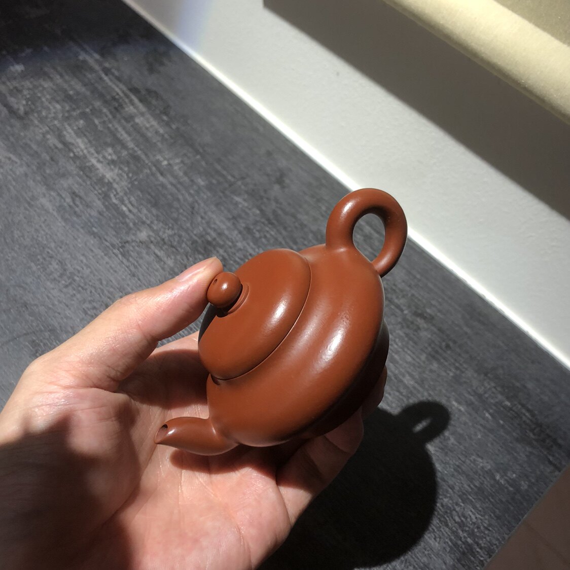 吴义永仿古大彬壶玫瑰红朱泥潮州手拉壶铁人廖奥师兄