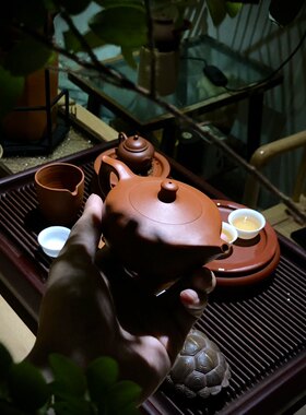 赖通发老师龙舟壶金旦朱泥潮州手拉壶八邑匠人谢华弟子