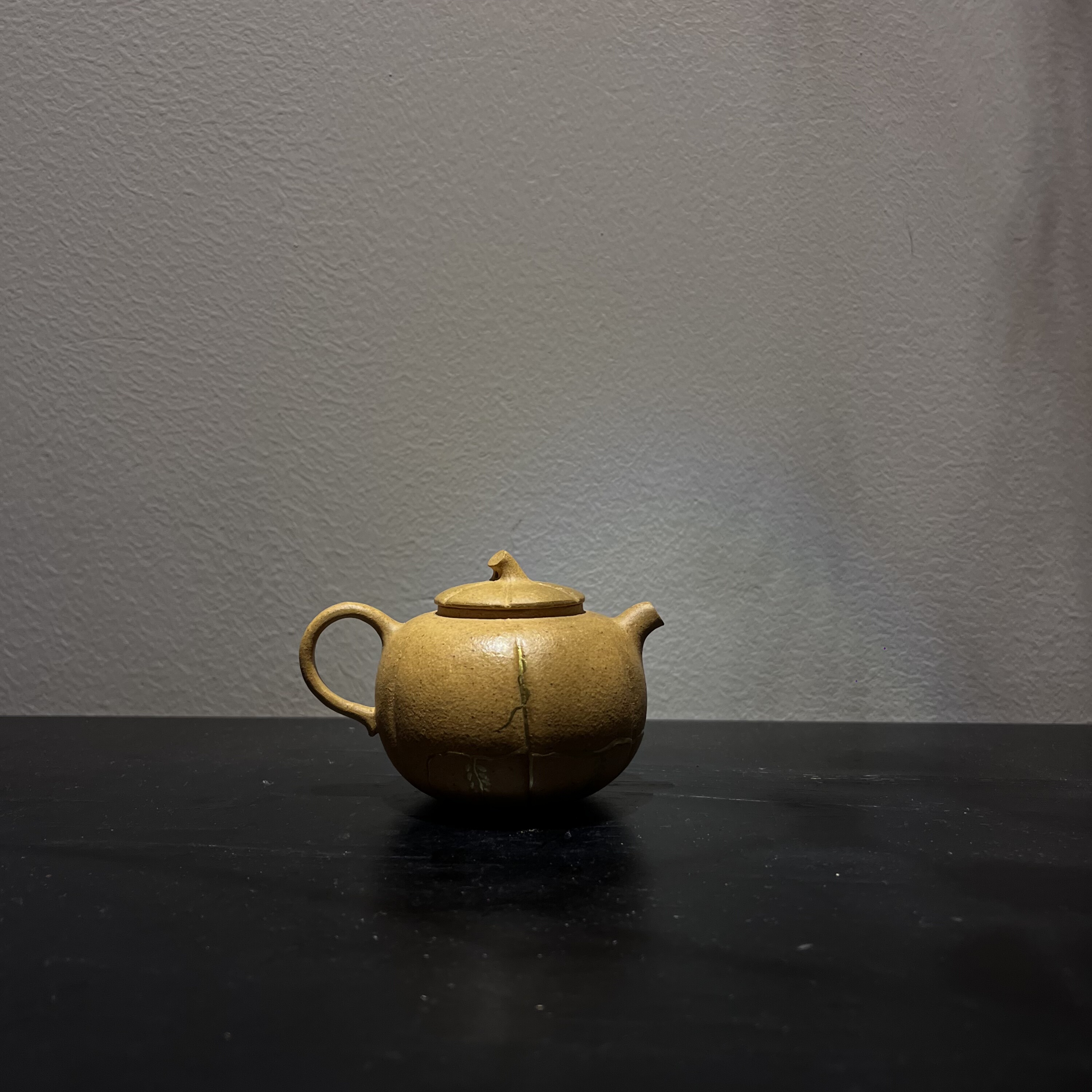 福瓜壶·金缮 三孔陈继湘黄金段泥潮州手拉壶文人工夫茶器孟臣壶