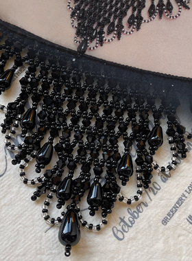 XL003•气质黑天鹅流苏公主风项链（材料包&成品）