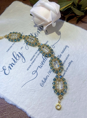 SL005•高级复古小众设计菱珠几何串珠手链（材料包&成品）