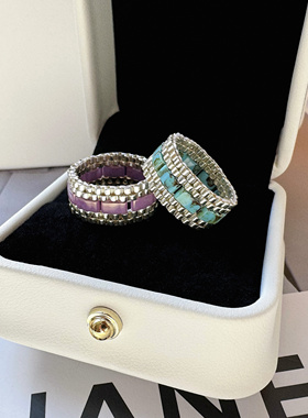 JZ006•小众设计简约百搭彩色串珠戒指（材料包&成品）