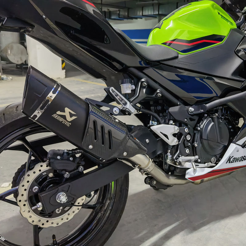 适用于川崎ninja400/z400摩托车改装跑车排气四角真碳纤排气管