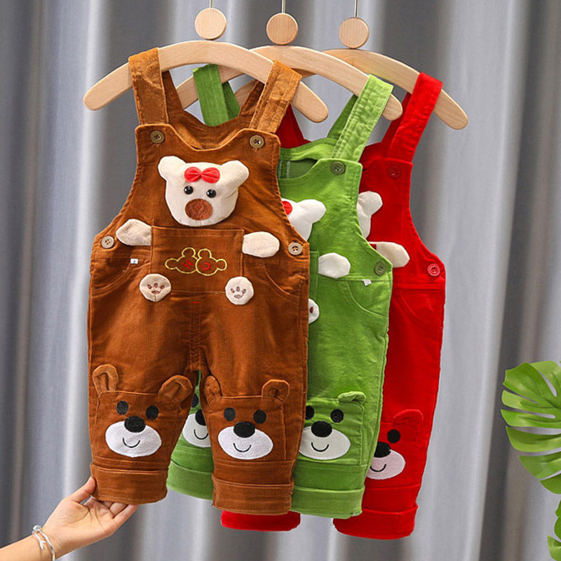 灯芯绒春秋婴幼儿女童洋气背带裤