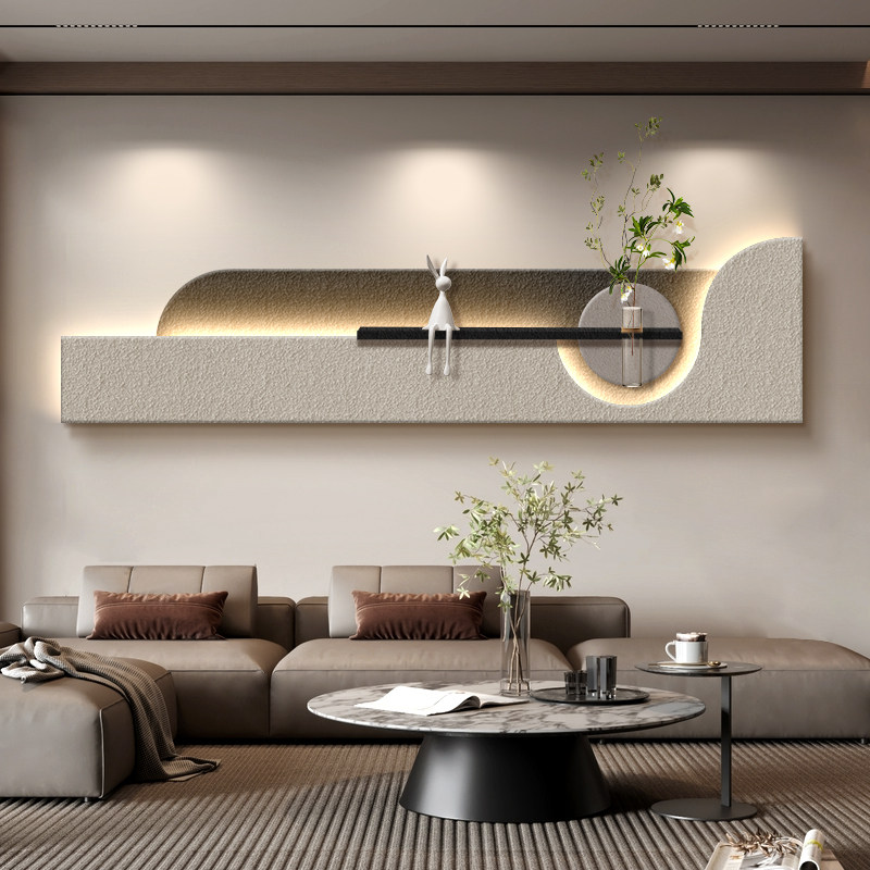 轻奢高级感客厅装饰画水培绿植沙发背景墙挂画高端立体砂岩壁灯画,家居饰品,现代装饰画,淘宝优惠券,粉丝福利购,淘宝优惠卷